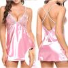 Suministro transfronterizo Europa y Estados Unidos Comercio exterior Ropa interior sexy imitación hielo Seda espalda cruzada tirantes camisón conjunto divertido