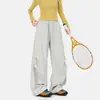 Pantalones Casuales Plegados de Paracaídas para Deportes al Aire Libre para Hombres y Mujeres Primavera 2026 Nuevo Color Sólido Holgado Recto Pierna Ancha Largos