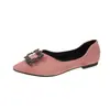 Zapatos de Frijol Transfronterizos Europeos y Americanos Mocasines Planos para Mujer Zapatos de Boca Baja de un Solo Color Slip-on Zapatos Perezosos Venta al por Mayor Transfronteriza Talla Grande