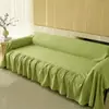 Funda de Sofá Moderna Minimalista de Lino Sintético con Bordes con Volantes, Tela para Funda de Sofá de Ambiente de Alta Gama, Cojín de Sofá Antideslizante para Todas las Estaciones