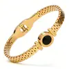 Ventas Directas de Fábrica Venta al por Mayor Transfronteriza Joyería de Acero de Titanio de Gama Alta para Mujer Sin Desgaste Pulsera de Acero de Titanio con Letras Romanas Carta de Amor