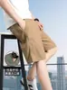 Shorts Casuais Masculinos de Verão para Exterior com Bolso Grande, Finos, Largos, Retos, Tamanho Grande, Comprimento até o Joelho, Cor Sólida, Shorts Esportivos