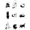Adesivos de Tatuagem Gato Mudam de Cor Estilo Livro Vermelho Pequeno, Adesivos Laváveis de Patinha de Gato Pet Fofo que Mudam de Cor para Estudantes e Crianças