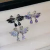 Pendientes de Plata Aguja Zirconia Cisne Gota de Agua, Pendientes de Moda Exquisitos y Versátiles, Pendientes de Lujo Ligero de Gama Alta con un Diseño Único