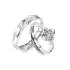 Anel de casal versão coreana de anel simples anel de diamante de simulação abertura anel de zircônia anel clássico anel de casamento de casal uma geração de cabelo