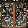 Decoraciones navideñas blancas bola de cristal creativa reno pegatina de vidrio caja de regalo de caramelo Santa Claus pegatina electrostática