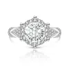 Anillo Redondo de Fuegos Artificiales de Venta Caliente en Tiktok para Mujer, Incrustado con Piedras Preciosas de Colores, Diamante de Alto Carbono, Joyería de Anillo Chapado en Oro, Dropshipping para Transmisiones en Vivo