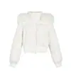 Jaqueta de Algodão com Capuz e Gola de Pele Azul Marinho Design Europeu e Americano para Mulheres Inverno Novo Casaco Curto de Algodão Jaqueta Puffer