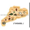Pegatinas Magnéticas de Mapa Regional de Forma Irregular de Colores Pegatinas Decorativas de Acrílico Transparente para Refrigerador Souvenir de Zona Escénica de Turismo Cultural Productos Culturales