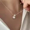 Collar de Perlas de Imitación Corazón Amoroso para Mujer Estilo Coreano Moda Simple Colgante de Corazón de Melocotón Tridimensional Cadena de Collar de Temperamento Versátil de Alta Gama