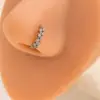 Piercings de Nariz de Pedrería con Diseño de Hoja y Flor, Europeos y Americanos, Creativos y Personalizados, Estilo Minimalista de Alta Gama, No Requieren Perforación