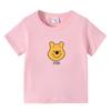Camiseta de Manga Corta de Algodón Puro para Niñas Transfronteriza Ropa de Verano para Niños Bebé Dibujos Animados Estampado Manga Media Top de Verano para Niños