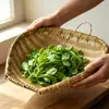 Recogedor Tradicional de Bambú, Colador de Bambú para Lavar Arroz y Verduras, Escurrir Arroz, Secado, y para Uso en Restaurantes de Hot Pot y Hoteles