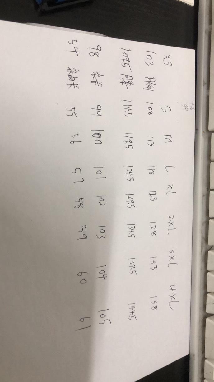 尺寸表