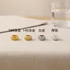 Contas de Pneu Flor Cortada Banhadas a Ouro 18K Acessórios para Joias DIY Contas Espaçadoras Versáteis de Dente de Lua Contas Espaçadoras Pequenas de Ouro que Preservam a Cor