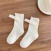 Calcetines para Niños Calcetines de Encaje de Princesa para Primavera y Otoño Calcetines de Media Caña Atuendo Moderno Estilo Japonés y Coreano Calcetines Arrugados con Borde de Oreja para Niñas