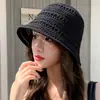 Sombrero de Pescador para Mujer, Sombrero de Cubo de Punto Calado Colorido de Verano, Sombrero de Sol Versátil a la Moda, Sombrero de Paja para Viajes al Aire Libre