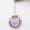 Chaveiro de carro de lírio-do-vale trançado, pingente de bolsa, ornamento criativo feito à mão em crochê, guirlanda tricotada em fio