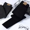 Jeans Negros para Mujer 2025 Primavera y Otoño Nuevo Estilo Ocho Puntos Cintura Alta Elásticos Efecto Adelgazante Ajustados Pantalones de Lápiz