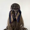 Bufanda de Seda con Diseño de Flor de Anacardo al por Mayor Transfronteriza Europea y Americana Decorativa de Moda Bufanda de Seda de Gama Alta Turbante Estilo Americano Otoño e Invierno para Mujer