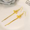 Aretes color arena dorada moda nicho estrella nota regalo para chica accesorios aretes largos simples borla dorada temperamento