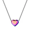 Collares con Colgantes de Letra P de Acero Inoxidable Europeos y Americanos Más Vendidos en Amazon Transfronterizos, Collares de 26 Letras con Forma de Corazón de 12 mm de Colores al por Mayor