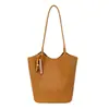 Bolso de gran capacidad estilo coreano para mujer, bolso de hombro, nuevo modelo 2026, bolso tipo cubo simple, bolso de cubo vintage de un solo hombro para el día a día