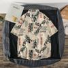 Camisa floral versátil para férias na praia, camisa masculina de manga curta, estilo retrô havaiano, camisa solta para praia, jaqueta