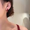 Ankesela Aretes de Aro Liso Cruz Roja Nuevo Estilo Retro Hong Kong Lujo Accesible Aretes de Alta Gama Joyería Elegante Versátil para la Oreja