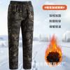 Pantalones Cargo para Otoño e Invierno con Forro Polar, Engrosados, Corte Holgado, Duraderos, Casuales, de Trabajo con Múltiples Bolsillos, Pantalones de Protección Laboral para Hombre, Camuflaje