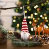 Decoraciones Navideñas Nuevas Transfronterizas Colgantes Pequeños Tejidos Navideños Árbol de Navidad Muñeco de Viejo sin Rostro Colgante Rojo