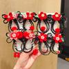 Tocado de horquilla para niña, tocado de niña pequeña, flor, linda peluca, trenza, lazo de niña, horquilla, accesorios para el cabello de Año Nuevo