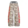Calça Moletom Retro Americana com Letras para Mulheres 2026 Verão Novo Design Fino com Patchwork Reta Solta Casual Tendência