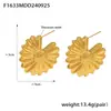 Pendientes de moda transfronteriza con diseño de flores geométricas huecas, chapados en acero de titanio y oro de 18 quilates, con personalidad y temperamento, estilo europeo y americano para mujer.