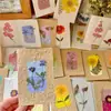 Flores reales flores prensadas tarjetas de felicitación de flores prensadas con tema de bosque, tarjetas de votos, tarjetas, regalos florales, marcapáginas, tarjetas de presentación, tarjetas de invitación y artículos decorativos