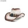 Sombrero de vaquero de copa dura, sombrero de playa, nuevo sombrero de verano, sombrero de paja panamá para hombres y mujeres, sombrero de copa, sombrero de vaquero occidental americano
