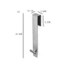 En stock gancho de acero inoxidable montado en la parte posterior gancho trasero para puerta de vidrio perchero desmontable gancho de metal para ropa de baño sin perforaciones