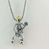 Collar Colgante de Calavera de Aleación Retro Moda Transfronteriza con Diseño Estilo Punk Incrustado de Diamantes, Cadena Versátil para Hombres y Mujeres