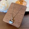 Collar de Cola de Pez Azul Claro Colorido para Mujer Serie Océano Dopamina Versátil Acero Titanio Cadena Clavícula Joyería Más Vendida de Amazon