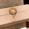 Anel minimalista de estrela de camada dupla, pulseira com pingente versátil de nicho de alta qualidade, joias diárias para mulheres, atacado
