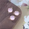 Novos Acessórios de Pingente com Borla Inlaid de Pedra Preciosa Dupla Pendurada Redonda Base Feitos à Mão Materiais de Joias DIY Semi-Acabados