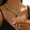 Novos Produtos Transfronteiriços Moda Europeia e Americana Joias de Alto Padrão Choker Floral Exquisito Brincos Luxo Acessível Conjunto de Colar de Noiva