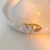 Ins Internet Celebridade Mesmo Estilo Em Forma de Coração Anel De Amor Moda Feminina Personalizado Design De Nicho Aberto Anel De Dedo Indicador Premium Sense