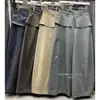 Conjunto de dos piezas versátil de estilo coreano, petite, de cintura alta, adelgazante, con pantalón casual de bajo con volantes para mujer