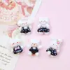 Mini Animales Blanco y Negro Mini Accesorios de Resina Pegamento Crema Uña Cuerda para el Cabello Papelería Pasador Funda para Teléfono Móvil Parche Lote