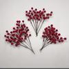 Fruta Roja Navideña Rama Larga Individual Fruta de Invierno Fruta de Acebo Accesorios de Decoración Navideña Fuente de Fábrica Venta Caliente Transfronteriza Amazon