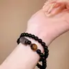 Pulsera de Cuentas de Obsidiana Natural, Pulsera Unisex Hecha a Mano Creativa de Piedra Ojo de Tigre, Joyería de Pulsera Mismo Estilo