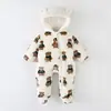 Ropa de bebé transfronteriza, pijamas gruesos con forro polar de otoño e invierno, mamelucos para recién nacidos, trajes para gatear, mamelucos