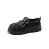 Sapatos de couro para meninas em estilo universitário, sapatos de sola macia, estilo britânico infantil, novo modelo primavera e outono 2026, preto, versátil e confortável
