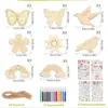 Artesanías de Madera Transfronterizas Mariposa Linda Dibujo Animado Pintura DIY Graffiti Pintado a Mano por Niños Plantilla Creativa Madera en Blanco